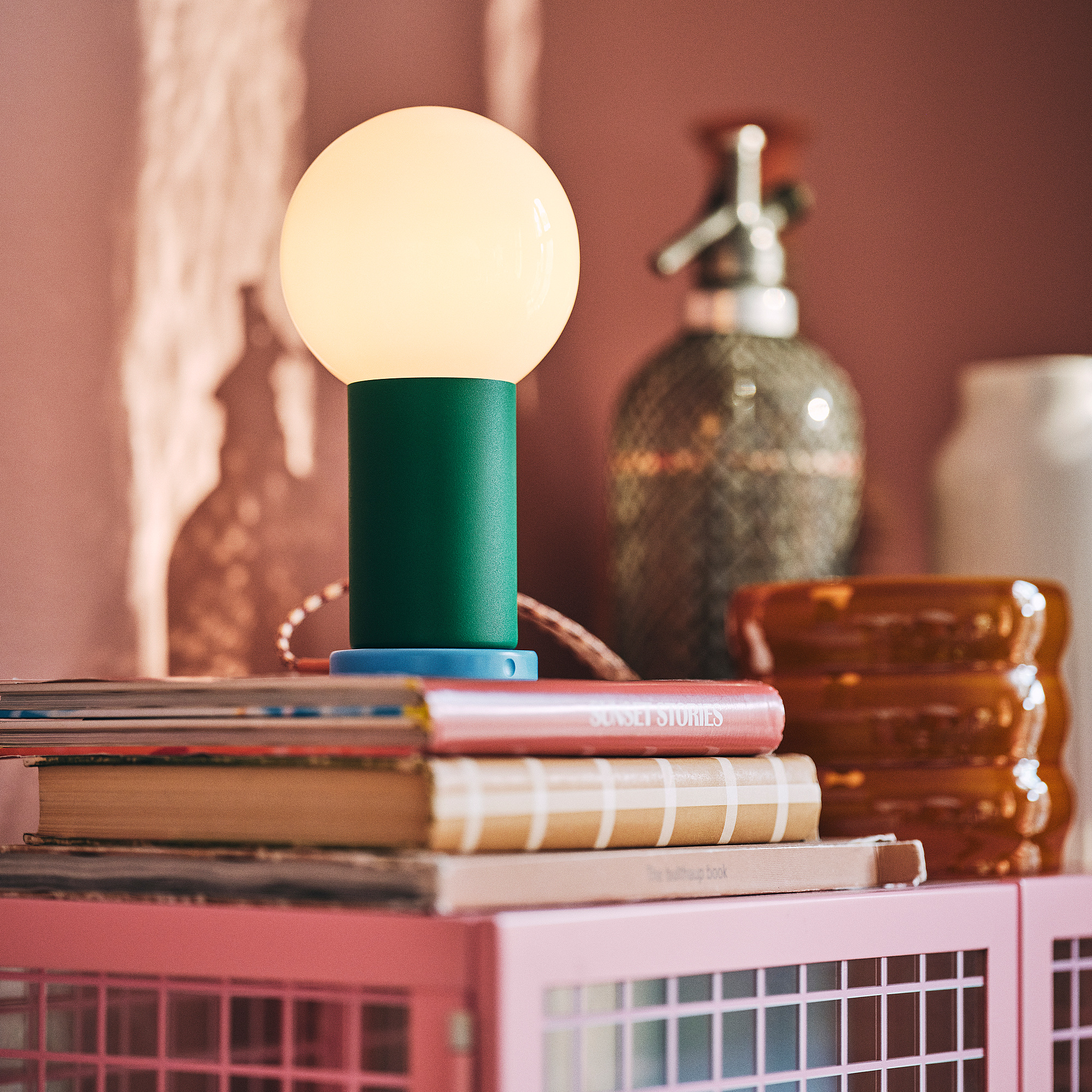 IKEA PS 2026 LED portable lamp, battery-operated dimmable/green