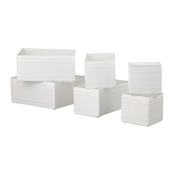 SKUBB - Kotak, set isi 6, putih