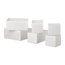 SKUBB - Kotak, set isi 6, putih