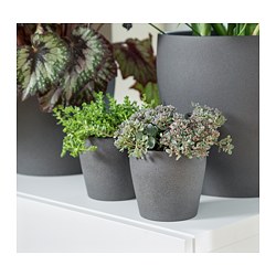 PERSILLADE - Plant pot, dark grey, 12 cm