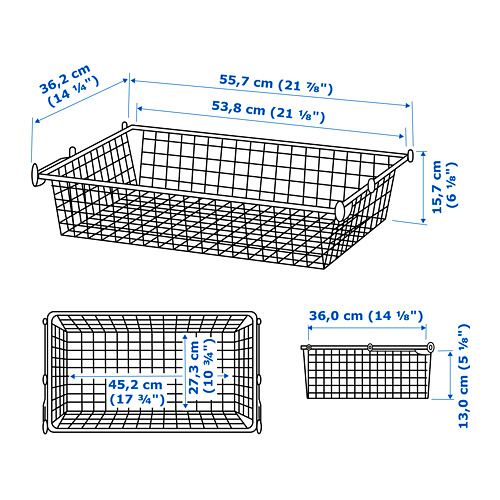 HJ LPA keranjang kawat  dgn rel tarik putih IKEA Indonesia