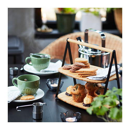 FULLSPÄCKAD serving tray, bamboo/black, 28x20 cm | IKEA Indonesia