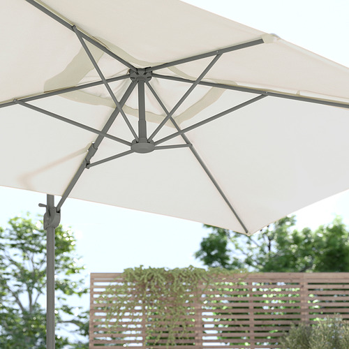 SVALÖN parasol, hanging, light grey-beige, 300x200 cm | IKEA Indonesia