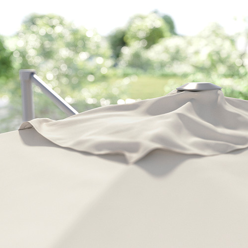 SVALÖN parasol, hanging, light grey-beige, 300x200 cm | IKEA Indonesia