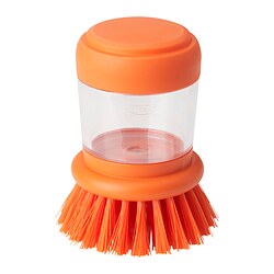 VIDEVECKMAL - Sikat cuci piring dengan dispenser, oranye terang