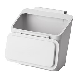 SKOLÄST - Waste bin for cabinet with door, light grey, 3.3 l