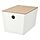 KUGGIS - kotak dengan penutup, putih/bambu, 18x26x15 cm | IKEA Indonesia - PE934843_S1