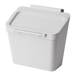 SKOLÄST - Waste bin for cabinet with door, light grey