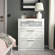 BRIMNES - lemari 3 laci, putih/kaca frosted, 78x95 cm | IKEA Indonesia - PE934850_S2