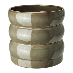HASSELBUKETT - Plant pot, in/outdoor/green/brown, 15 cm