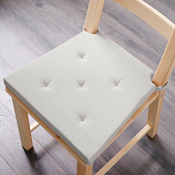 JUSTINA - Chair pad, natural, 42/35x40x4 cm