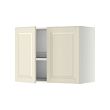 METOD - Wall cabinet w dish drainer/2 doors, white/Bodbyn off-white, 80x37x60 cm