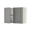 METOD - Wall cabinet w dish drainer/2 doors, white/Bodbyn grey, 80x37x60 cm