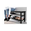 TJUSIG - Bench with shoe storage, black, 108x34x50 cm