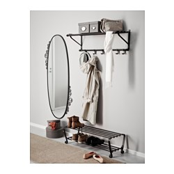 PORTIS - Shoe rack, black, 90x34x28 cm