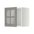 METOD - Kabinet dinding dengan pintu kaca, putih/Bodbyn abu-abu, 40x37x40 cm
