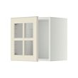 METOD - Wall cabinet with glass door, white/Bodbyn off-white, 40x37x40 cm