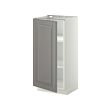 METOD - Base cabinet with shelves, white/Bodbyn grey, 40x37x80 cm