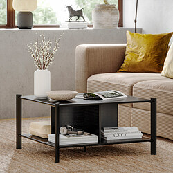 JÄTTESTA - Coffee table, black, 80x80 cm