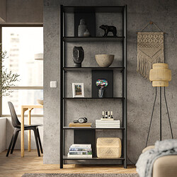JÄTTESTA - Shelving unit, black, 80x195 cm