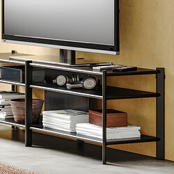 JÄTTESTA - TV bench, black, 160x40x49 cm