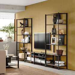 JÄTTESTA - TV storage combination, black, 320x40x195 cm