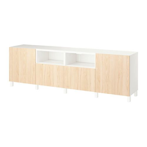 BESTÅ meja TV dengan pintu dan laci