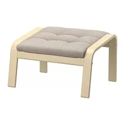 POÄNG - Bangku kaki, veneer kayu birch/Gunnared krem