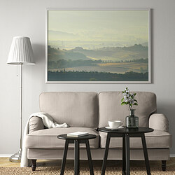 BJÖRKSTA - Picture with frame, beautiful view/aluminium-colour, 140x100 cm