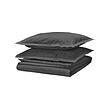HAMPFLOCKEL - Duvet cover and 2 pillowcases, dark grey, 240x220/50x80 cm