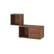 EKET - Wall-mounted storage combination, walnut effect, 105x35x70 cm