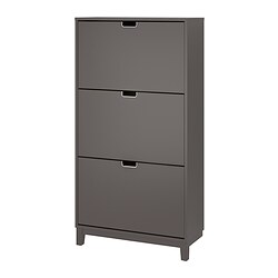 STÄLL - Kabinet sepatu dg 3 kompartemen, abu-abu tua, 79x29x148 cm
