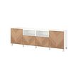 BESTÅ - TV bench with doors and drawers, white/Hedeviken/Stubbarp oak veneer, 240x42x74 cm