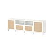 BESTÅ - TV bench with doors and drawers, white/Studsviken/Stubbarp white, 240x42x74 cm