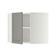 METOD - Corner wall cabinet with shelves, white/Bodbyn grey, 68x37x60 cm