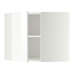 METOD - Corner wall cabinet with shelves, white/Ringhult white, 68x37x60 cm