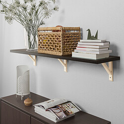 BERGSHULT/SANDSHULT - Wall shelf, brown-black/aspen, 120x30 cm