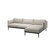 ÄPPLARYD - 3-seat sofa with chaise longue, Lejde light grey