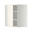 METOD - Corner wall cabinet with shelves, white/Veddinge white, 68x37x80 cm