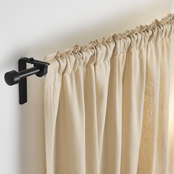 RÄCKA - Curtain rod, black, 120-210 cm
