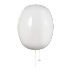 KALLBLIXT - Wall lamp, white glass