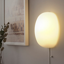 KALLBLIXT - Wall lamp, white glass