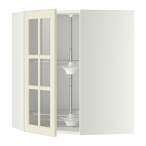 METOD corner wall cab w carousel/glass dr