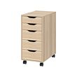 ALEX - Drawer unit on castors, white stained oak effect/black, 36x76 cm