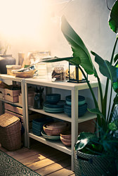 KOLBJÖRN - Shelving unit in/outdoor, beige, 80x81 cm
