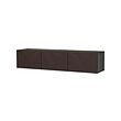 BESTÅ - TV bench with doors, black-brown Hedeviken/dark brown oak veneer, 180x42x38 cm