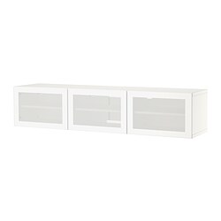 BESTÅ - Meja TV dengan pintu, putih/Mörtviken putih, 180x42x38 cm
