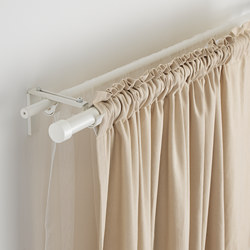HUGAD - Curtain rod, white, 120-210 cm