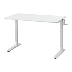 RELATERA - Desk sit/stand, white, 117x60 cm