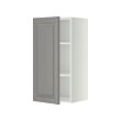 METOD - Wall cabinet with shelves, white/Bodbyn grey, 40x37x80 cm